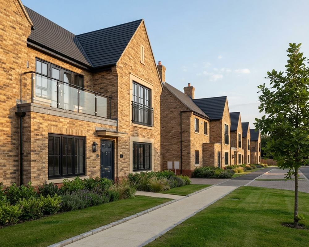 Brick townhouse community